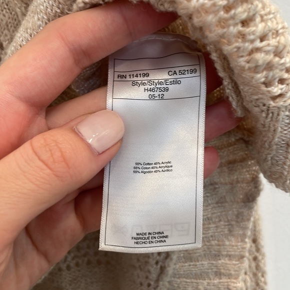 Roxy Oatmeal Sweater with Open Knit Detail. - Picture 6 of 6